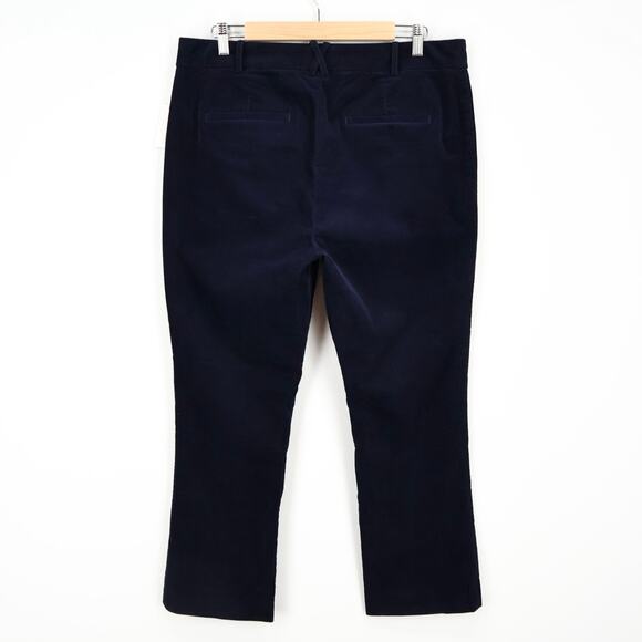 NWT Anthropologie Essentials Corduroy Ankle Pant High Rise Navy Marin Size 14 - Picture 2 of 8